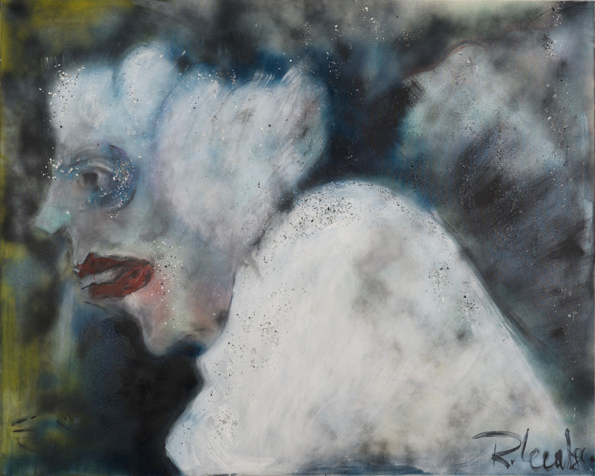 Night figure with red lips